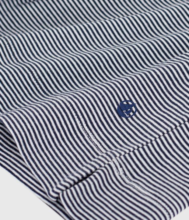Camicia da notte a maniche corte in cotone a righe donna blu/bianco
