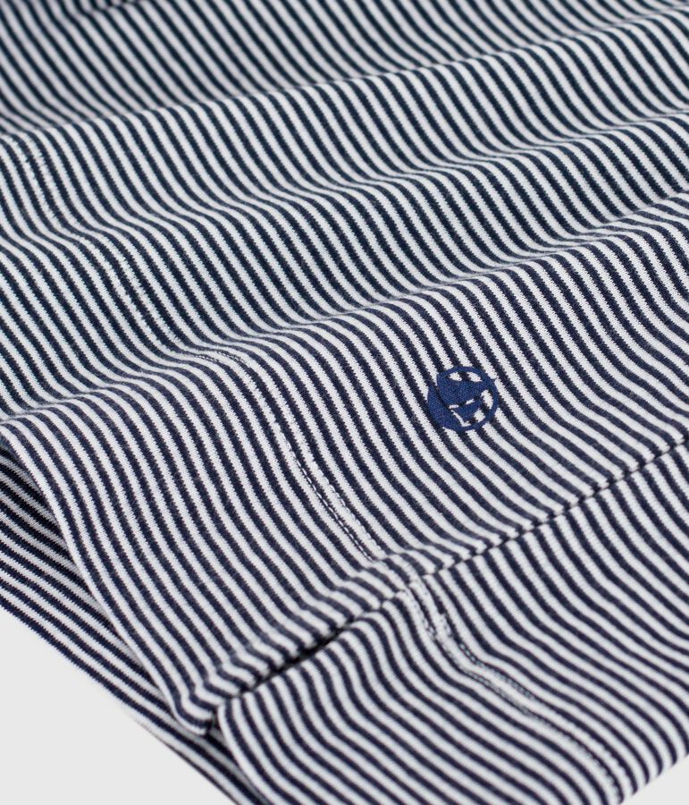 Camicia da notte a maniche corte in cotone a righe donna blu SMOKING/bianco MARSHMALLOW