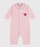 Tutina lunga in cotone tinta unita stile meccanico neonata rosa JOLI