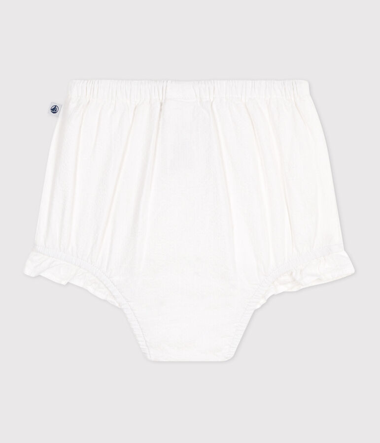 Pantaloncini da neonato in seersucker bianco ECUME