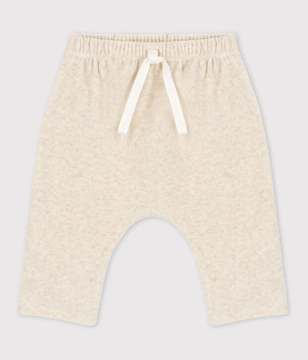 Pantalone beb&egrave; in velluto  di cotone beige