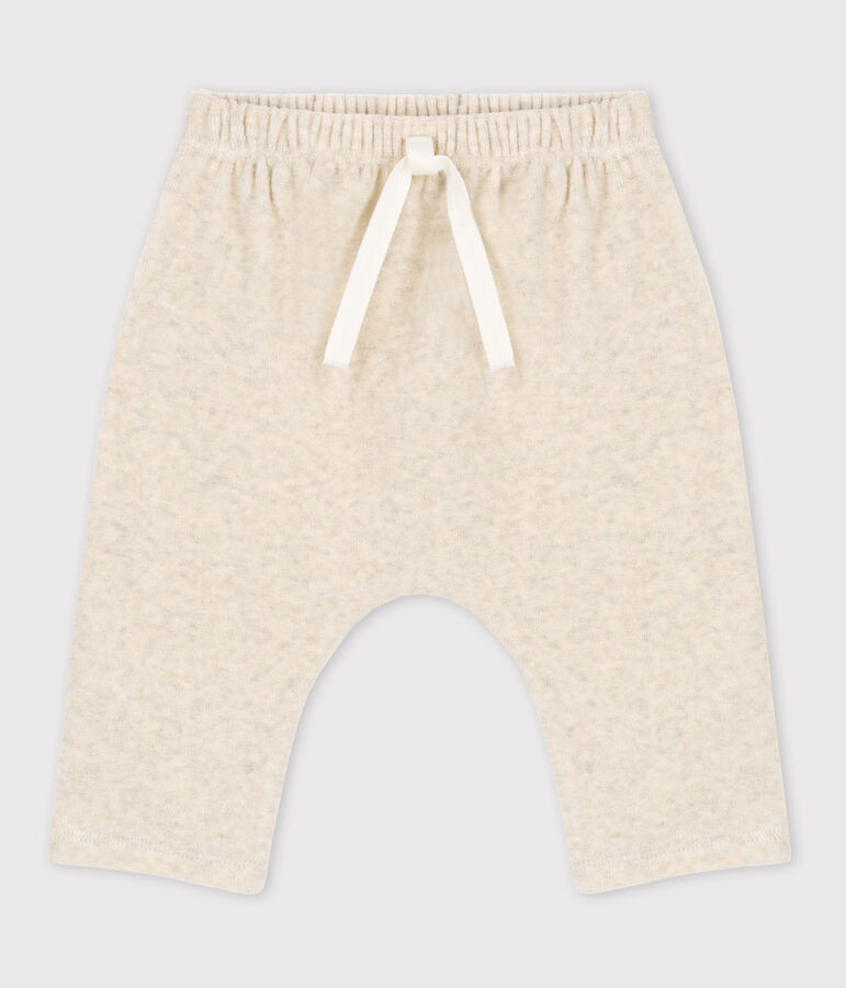 Pantalone beb&egrave; in velluto  di cotone beige
