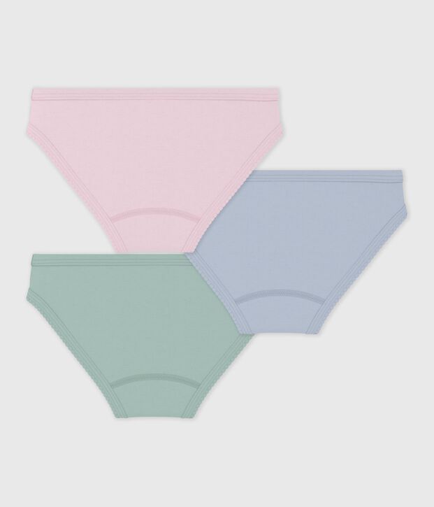 Set di slip in cotone a tinta unita bambina multicolore