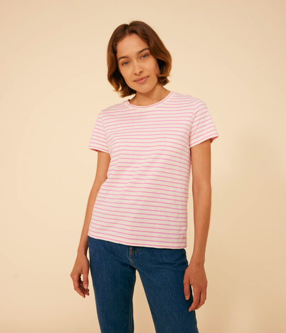 T-shirt REGULAR girocollo in cotone rigato donna AVALANCHE/ SHOCKING