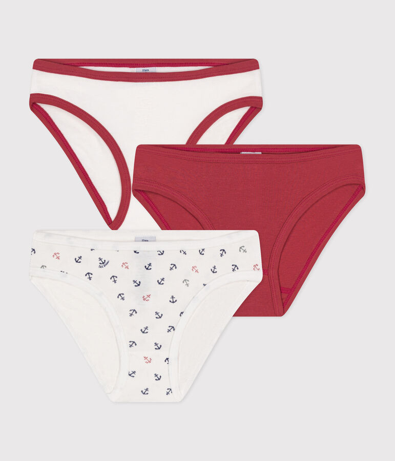 Confezione da 3 slip bambina in cotone multicolore