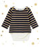 Body marinière luccicante per bebé femmina blu SMOKING/marrone BRINDILLE BRILLANT