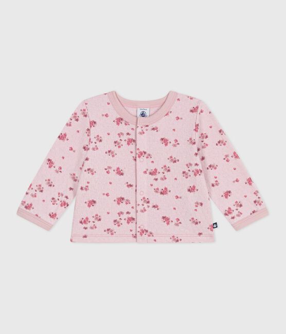 Cardigan in cotone con stampa a fiori neonato rosa JOLI/bianco MULTICO