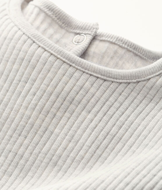 Blusa per bebé femmina con volants grigio BELUGA CHINE