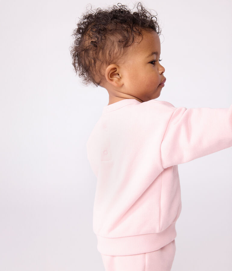 Felpa in cotone con ricamo Petit Bateau neonato rosa