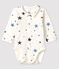 Body da neonato a stelline con colletto a costine bianco MARSHMALLOW/bianco MULTICO