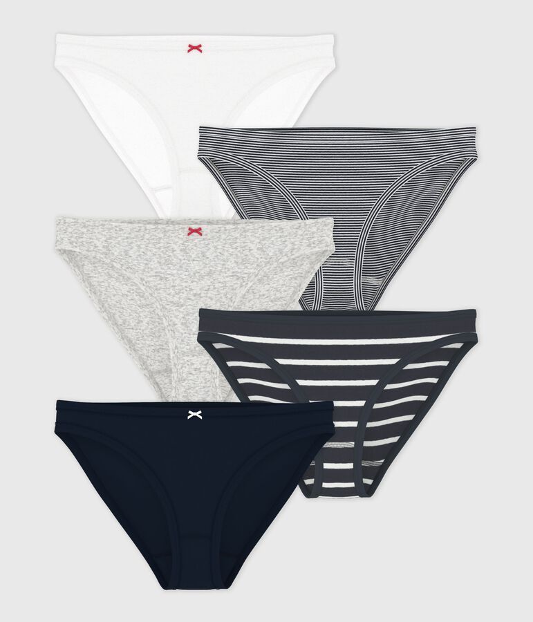 Confezione da 5 slip in cotone donna multicolore