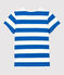T-shirt bambina a maniche corte in cotone blu RUISSEAU/bianco MARSHMALLOW