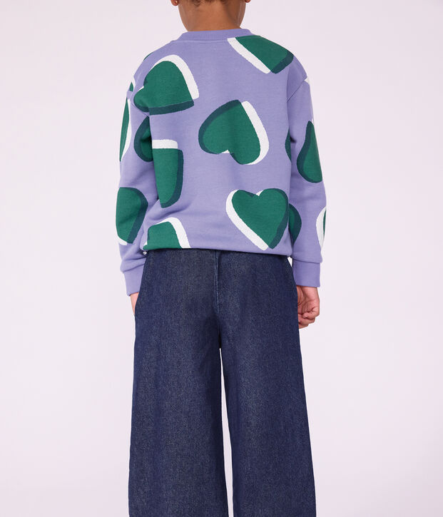Pantaloni a gamba ampia in denim bambina blu