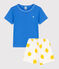 Pigiama corto blu bambino in cotone blu BRASIER/bianco MULTICO