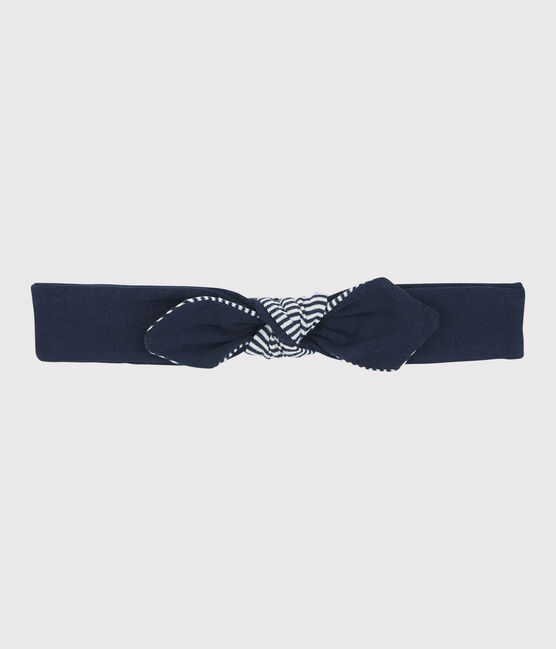 Fascia in cotone bambina blu SMOKING
