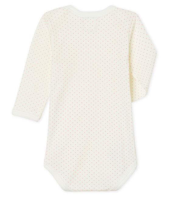 Body manica lunga bebè femmina bianco MARSHMALLOW/rosa CHARME