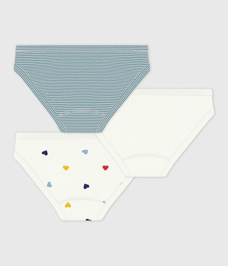 Set di slip in cotone con cuori stampati bambina multicolore