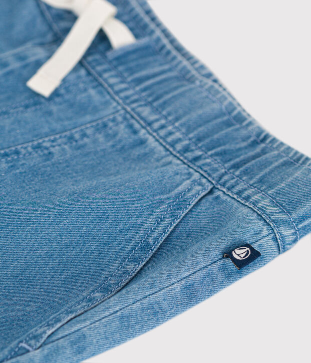 Pantalone dritto in denim leggero bambino blu
