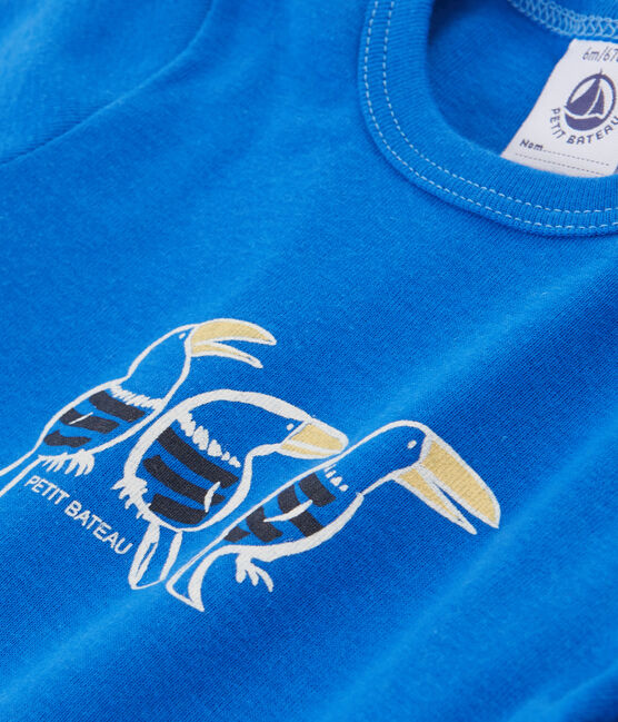 T-shirt a tinta unita bebè maschio blu DELFT