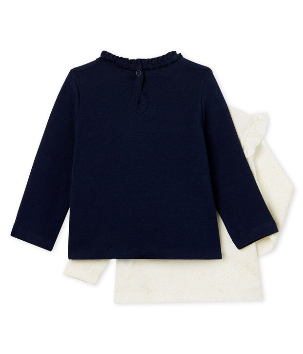 Confezione da 2 t-shirt a manica lunga beb&egrave; femmina multicolore