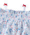Combicourt per bebè femmina stampato bianco ECUME/blu BLEU/ MULTICO