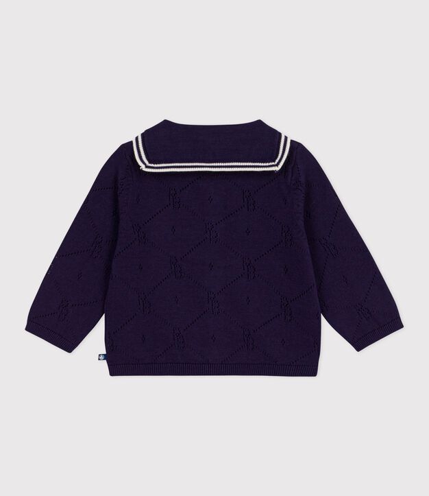 Cardigan con colletto alla marinara in cotone traforato neonato SOIR