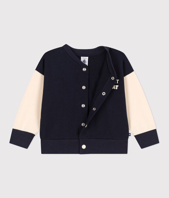 Cappotto letter jacket in tessuto felpato per bebè blu SMOKING/ AVALANCHE