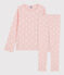 Pigiama bambina fantasia stellata in cotone rosa MINOIS/bianco MARSHMALLOW