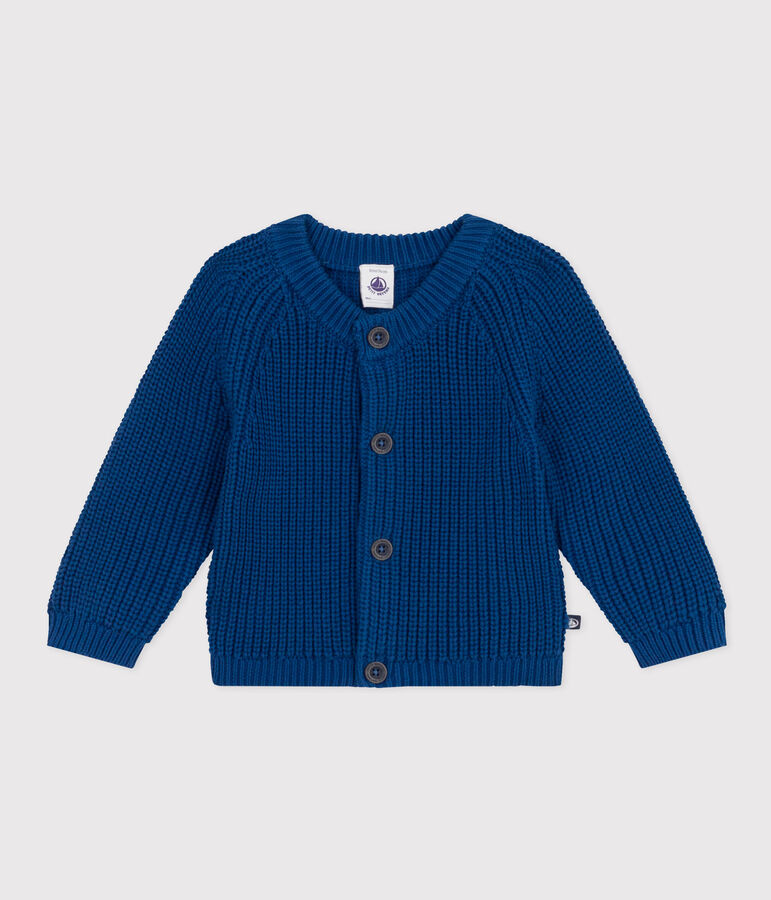 Cardigan in tricot di cotone beb&egrave; blu