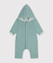 Tutina lunga imbottita con cappuccio in cotone neonato verde PAUL