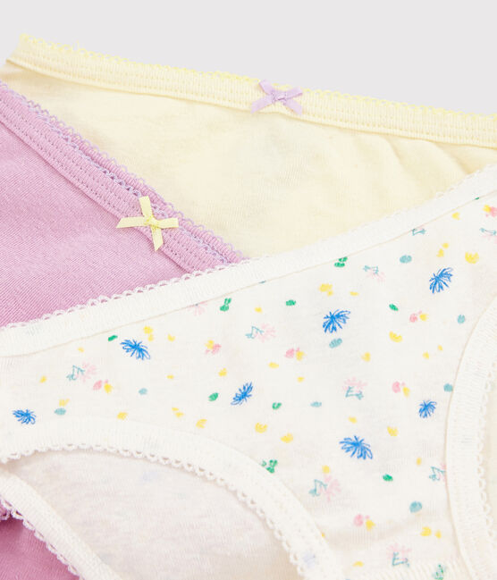Confezione da 3 slip a fiori bambina in cotone e lino variante 1