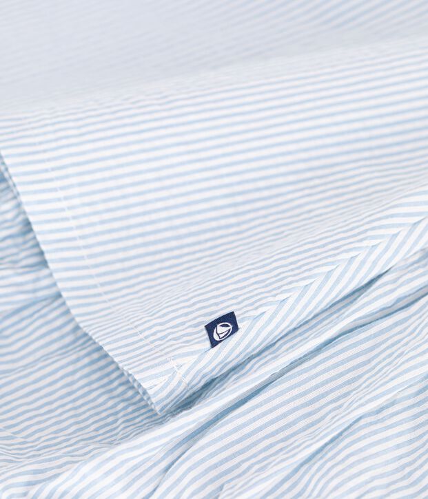 Abito a maniche corte in cotone con bloomer abbinato a righe neonata blu/blu