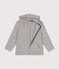 Felpa con zip e cappuccio a costina bambino grigio CHATON CHINE