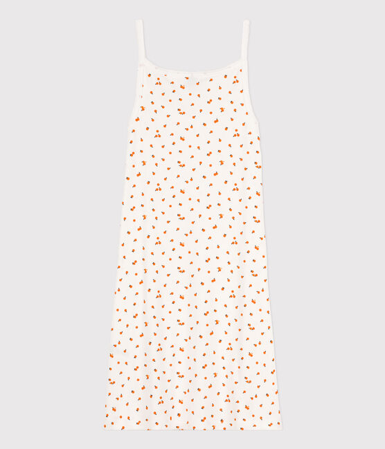 Camicia da notte orangettes donna in cotone bianco MARSHMALLOW/bianco MULTICO