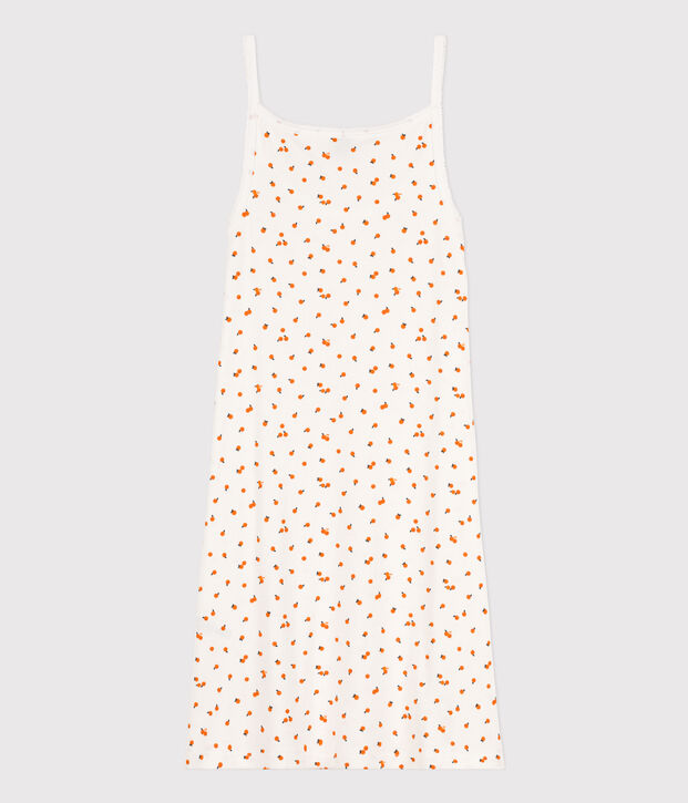 Camicia da notte orangettes donna in cotone bianco/multicolore