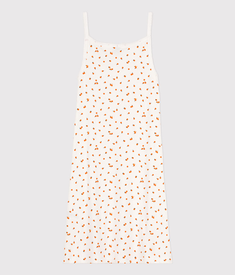 Camicia da notte orangettes donna in cotone bianco/multicolore