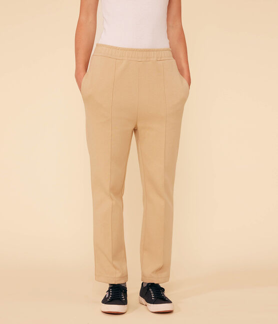 Pantaloni in cotone donna beige FACILE