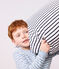 Pigiama in spugna di cotone a righe bambino blu/ecru