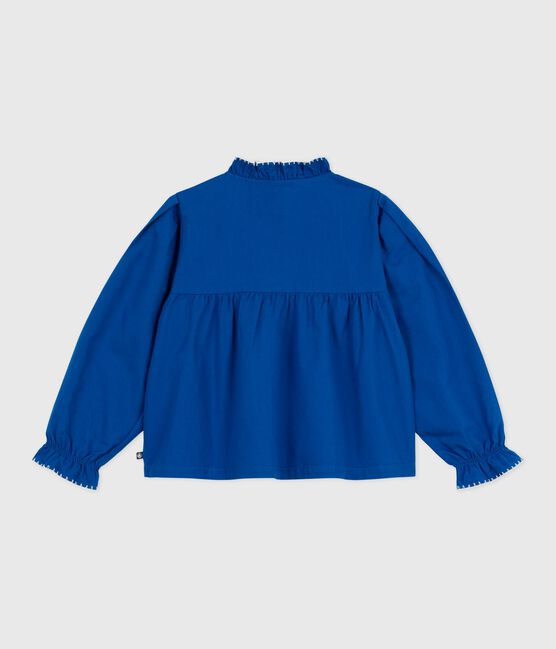 Blusa a maniche lunghe in twill di cotone tinta unita bambina OLYMPIC
