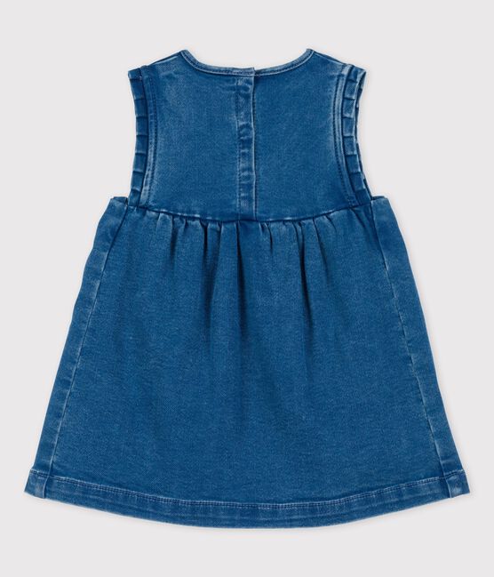 Abito smanicato per bebè in denim eco-sostenibile  blu BLEU DELAVE