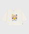 T-shirt a maniche lunghe in cotone con motivo gatto neonato MILK/ MULTICO