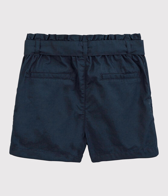 Short annodato in serge di cotone bambina blu SMOKING