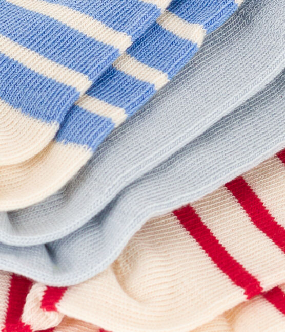 Confezione da 3 paia di calzini a righe in jersey di cotone bebè variante 1