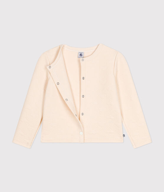Cardigan in tubique bambina ecru AVALANCHE