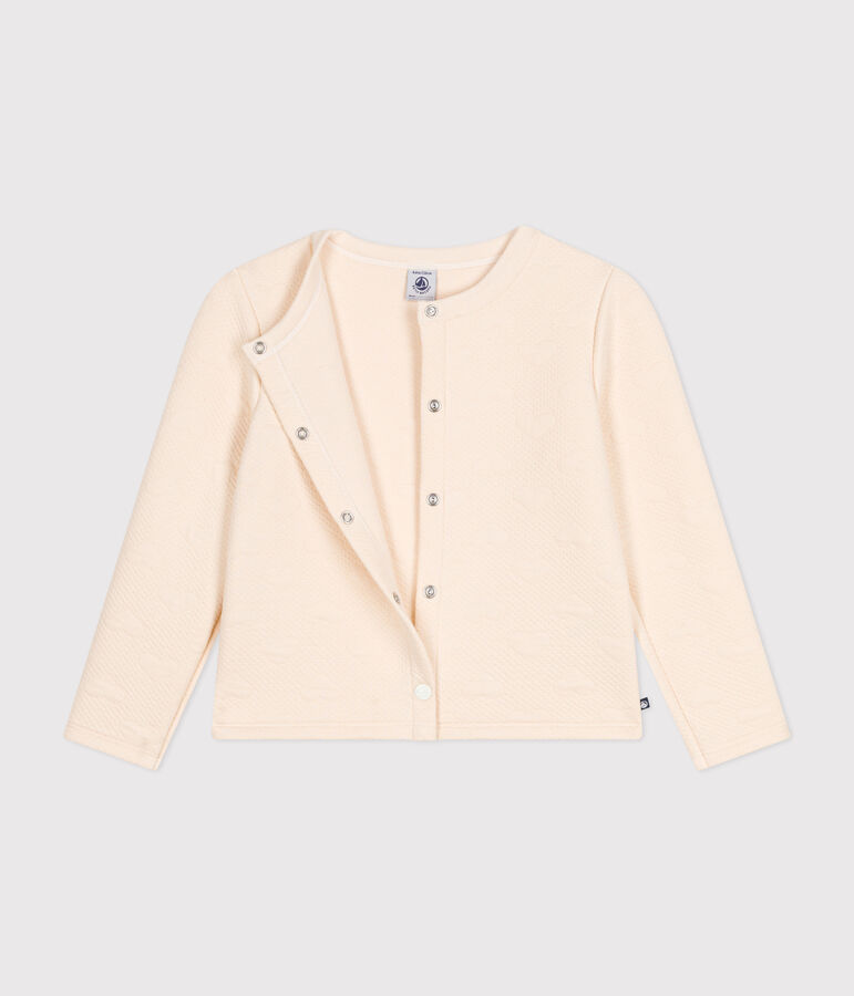 Cardigan in tubique bambina ecru