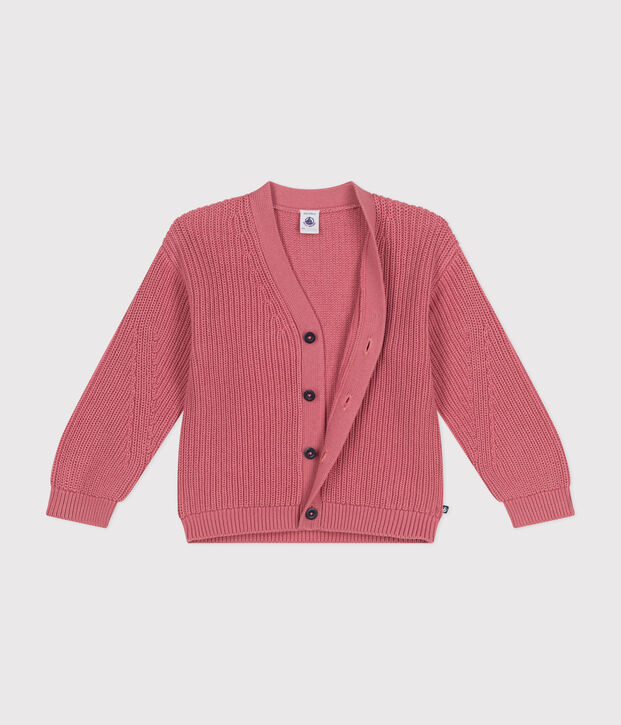 Cardigan in cotone bambina rosa