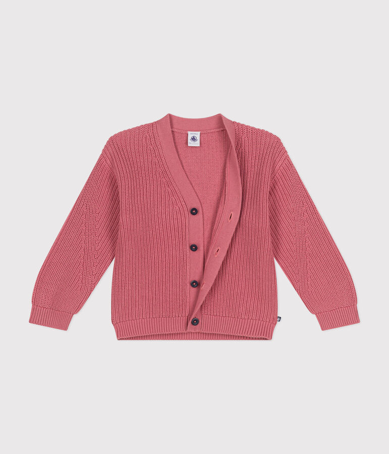 Cardigan in cotone bambina rosa ROSEWOOD