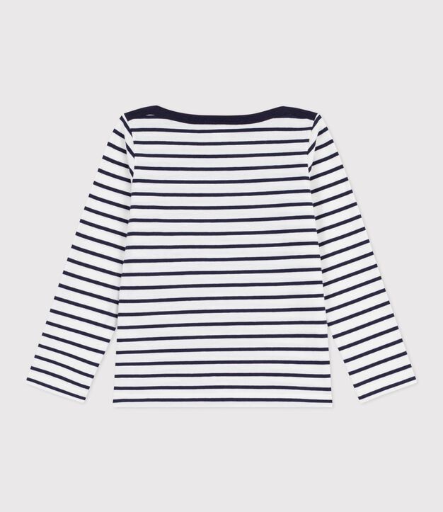 Iconico maglie a righe a righe da bambino in cotone spesso bianco/blu