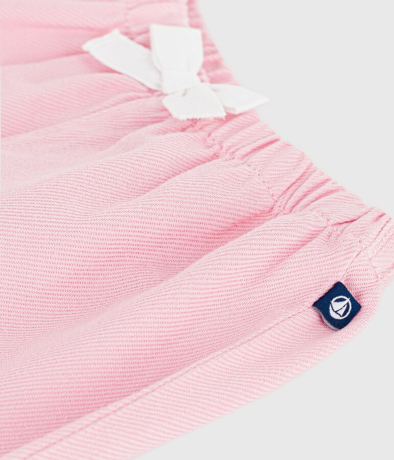 Pantaloni in morbido cotone tinta unita neonato rosa MARQUISE