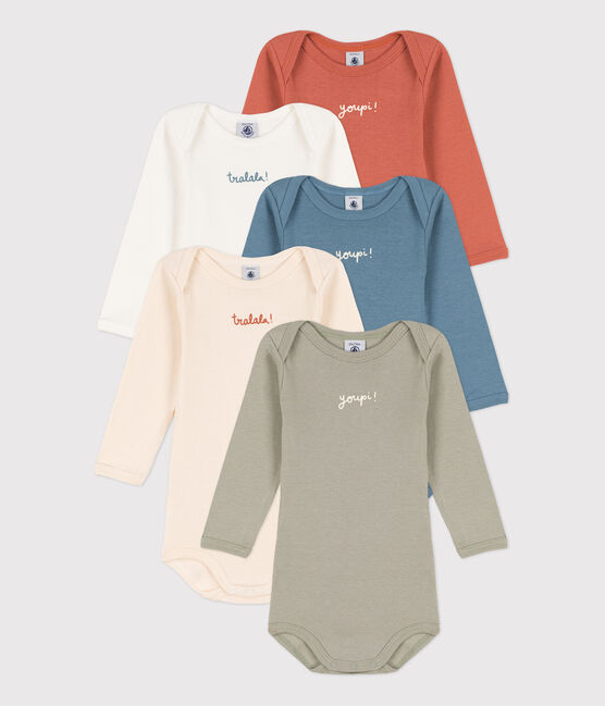 Confezione da 5 body a maniche lunghe Youpi bebè in cotone variante 1